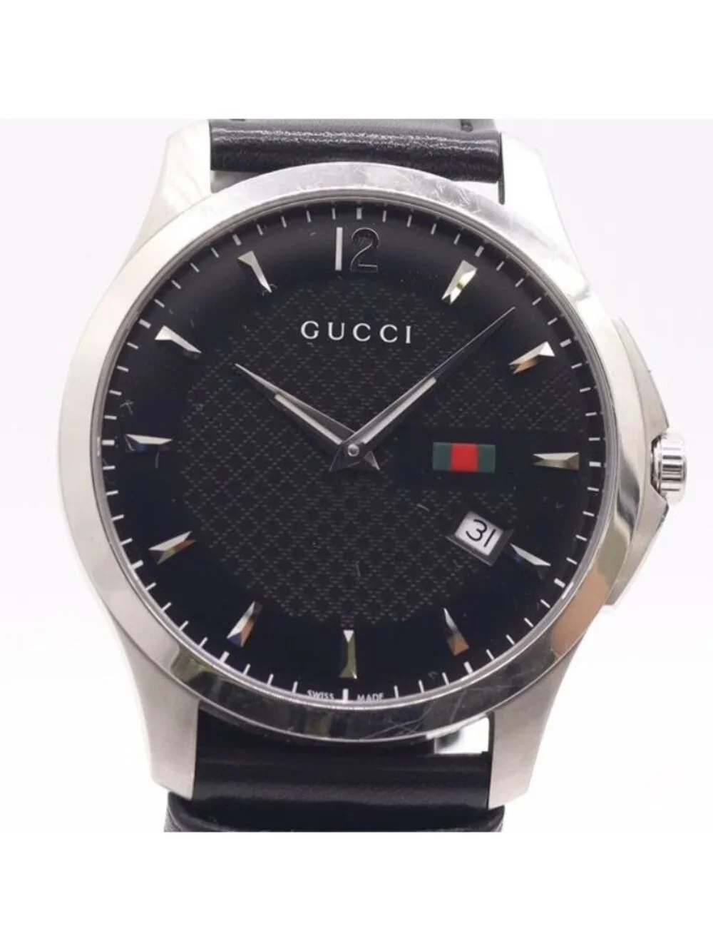 Gucci Timeless 126.3 Quartz Date Black Dial Watches Nam Watch